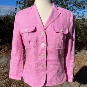 Champs Size Medium Pink Linen Blazer
